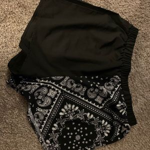 Black bandanna shorts
